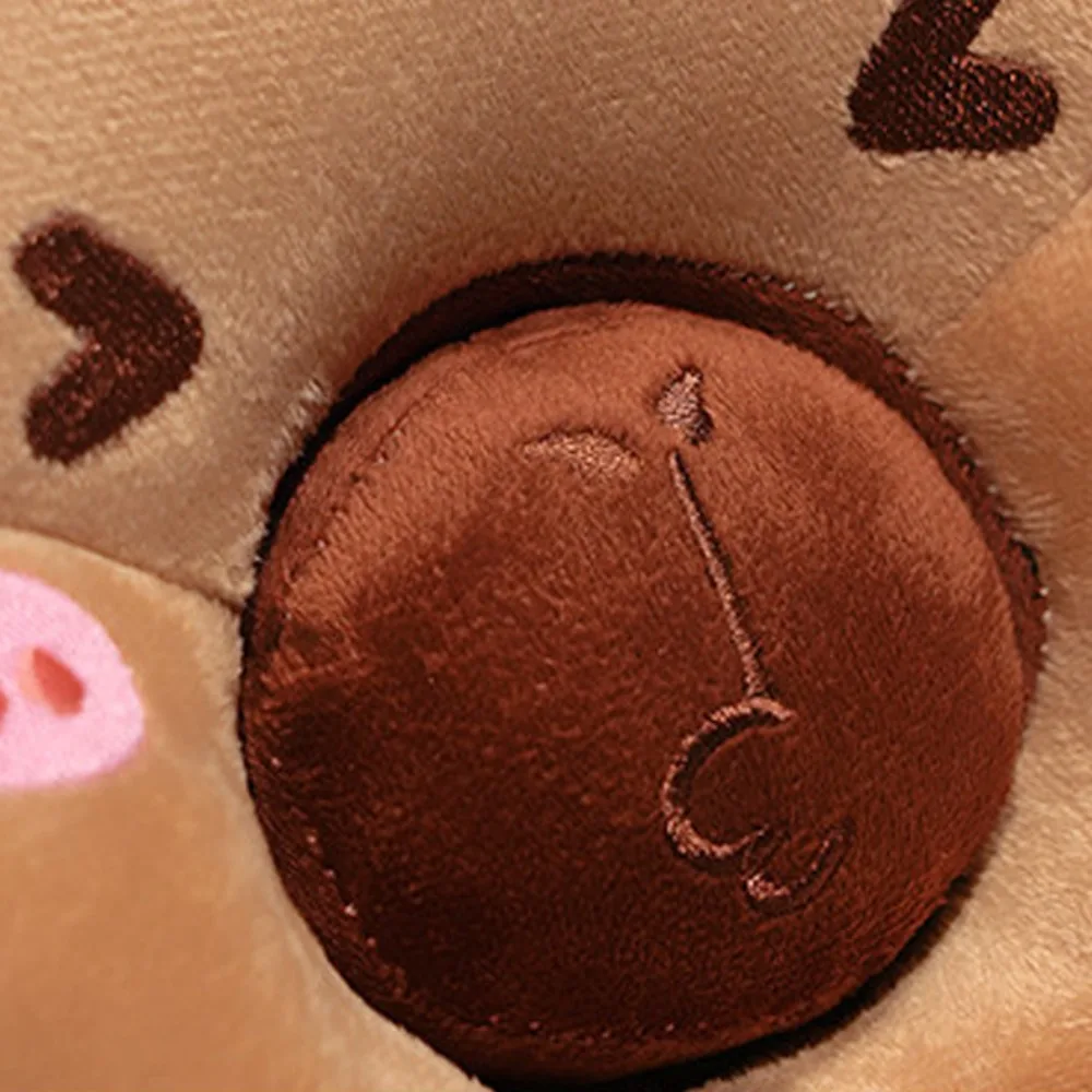Rundes Capybara-Nickerchenkissen mit Gesicht nach unten, Cartoon-Capybara-Tischstützkissen, niedliches, flauschiges Capybara-Plüschkissen, Bibliothek
