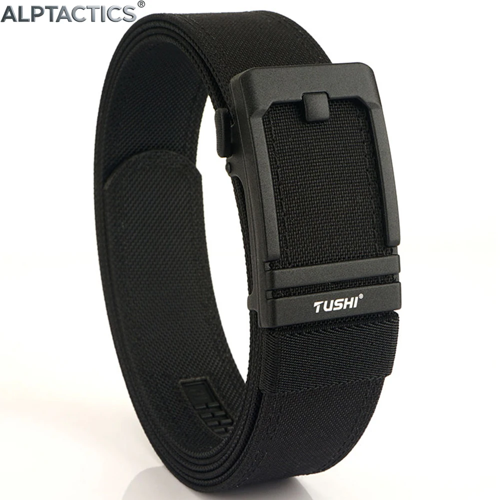 ALPTACTICS 3.8 Wide Thickened gun hanging double-layer nylon cloth belt versatile outdoor tactical automatic buckle men's belt