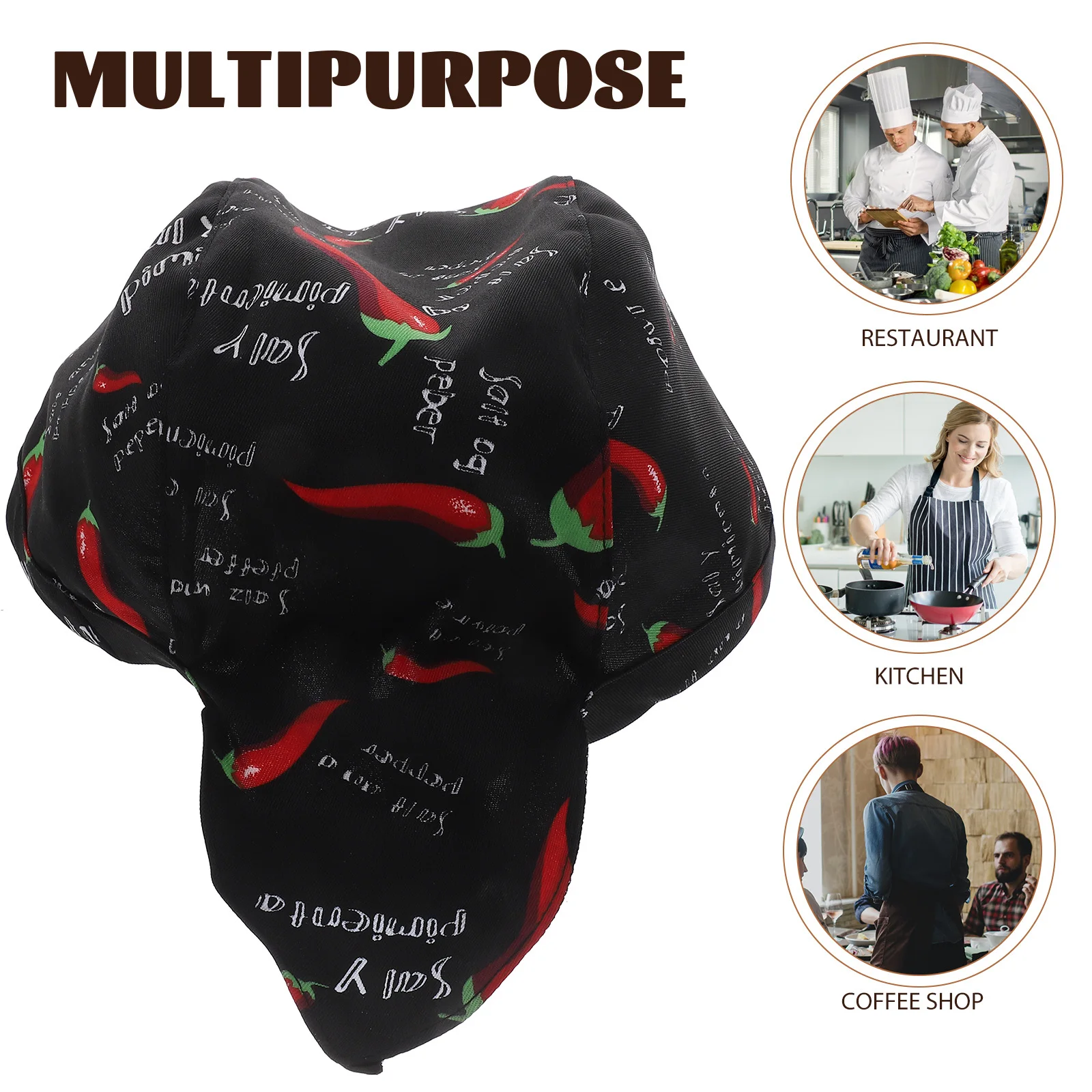 قبعة الشيف الفلفل الحار المريحة قبعة المطبخ القطن ماصة للعرق الطبخ العمل مطعم النادل قبعة المطبخ قبعة #1
