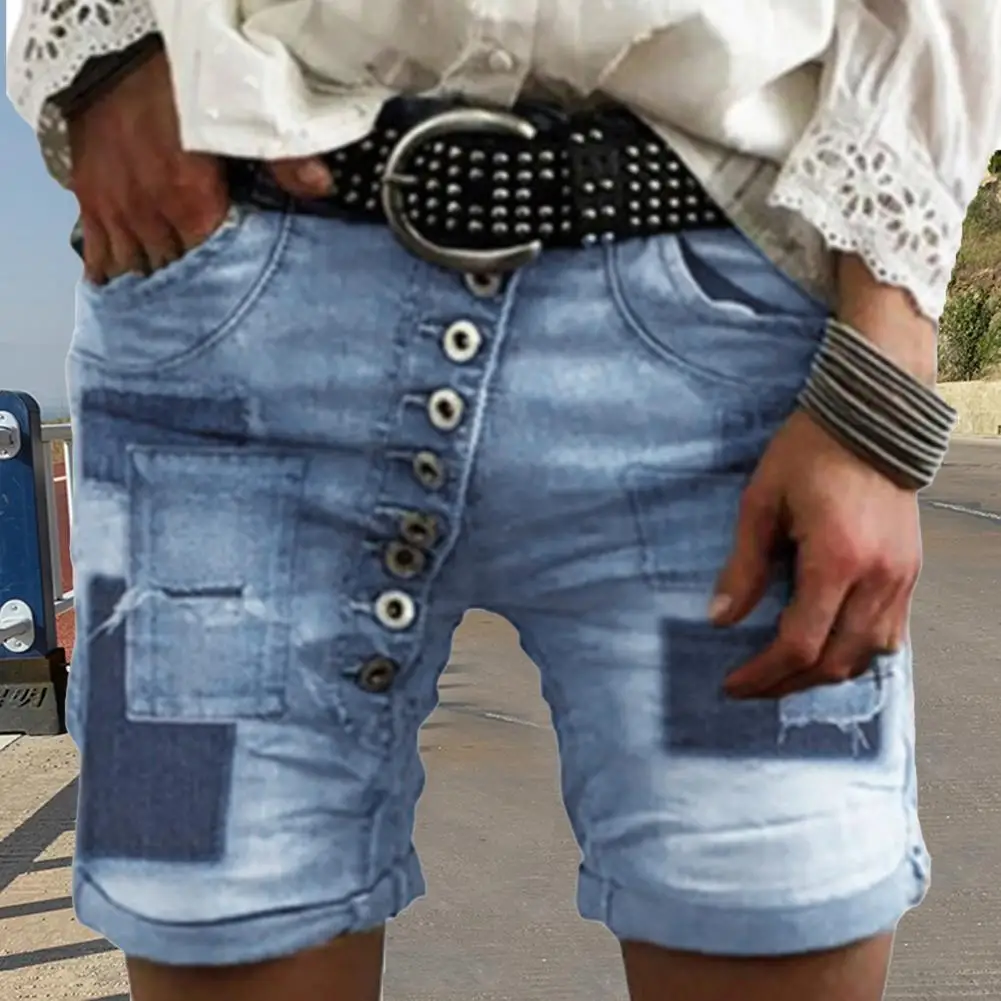 

New Women Fashion Ripped Rolled Denim Shorts Vintage Summer High Waisted Hotpants Casual Pockets Ladies Jean Shorts шорты