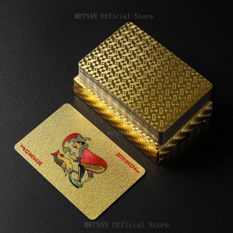 Golden Black Silver Playing Cards Poker Game Deck Gold Foil Poker Set Plastic Card Waterproof Cards Magic