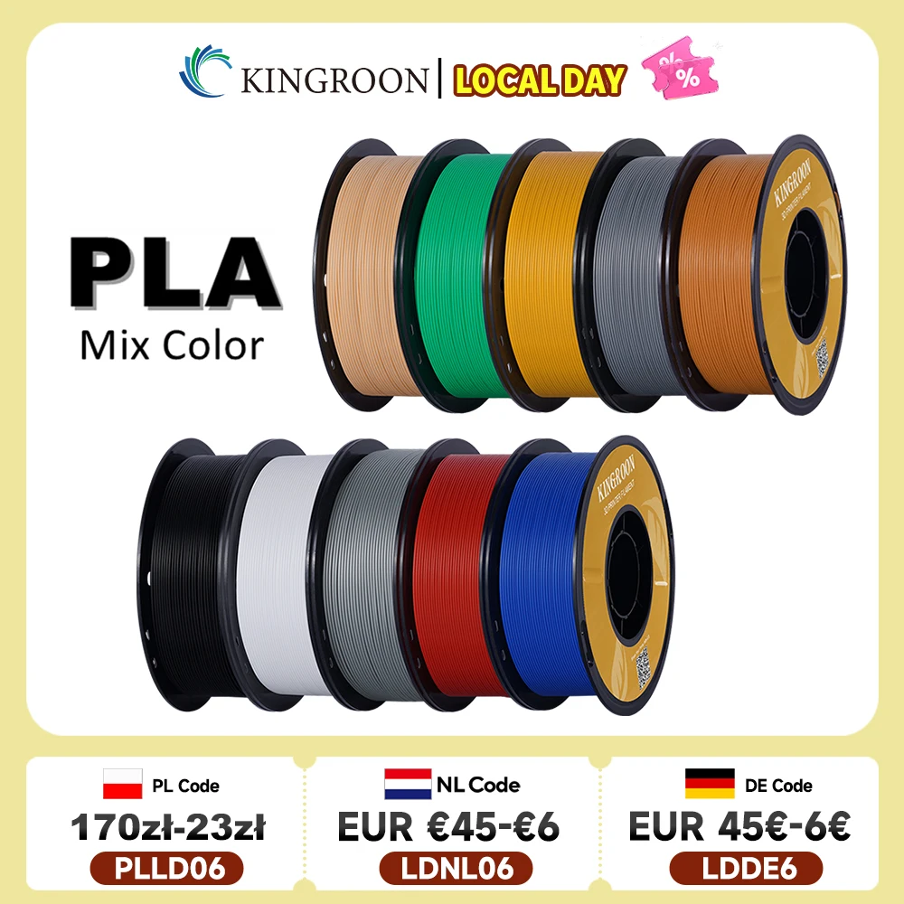 Filamento KINGROON PLA 1,75mm 5/10KG plástico pla para impresora 3D, filamentos de impresión 3D estándar de 1 kg/rollo… — oferta en AliExpress