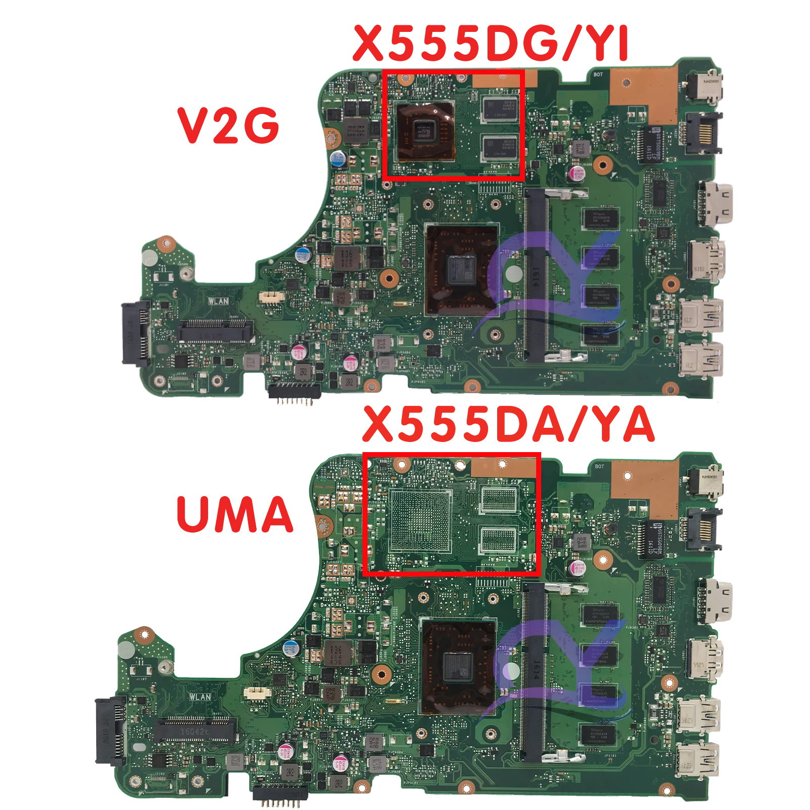 X555DG Notebook X555YA Motherboard For ASUS X555Y X555YI X555D X555DA K555D Laptop Mainboard CPU E1 E2 A4 A6 A8 A10 A12 FX-8800P