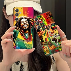 Reggae Bob Marley Mobile Cell Phone Case for Samsung Galaxy S24 S23 S22 S21 S20 S10 S9 Plus FE Ultra Lite Black Cover Shell