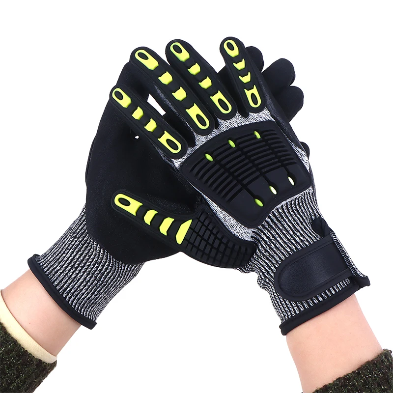 Safety Anti Vibration Work Gloves Wear-resistant And Cut-resistant Mechanics Protective Work Gloves Grip