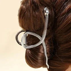 Fine Silver Color Snake Hairpin For Women Geometric Hair Clips Metal Hair Claw Cross Hairclip Headband Hair Crab Hair Accessorie