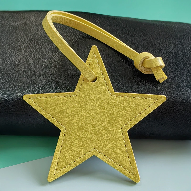 8 cm PU-Leder-Patch, fünfzackiger Stern, Schlüsselanhänger, Stern-Dekoration zum Verschönern von Taschen, Kleidung, Schlüsselband – Detail 9
