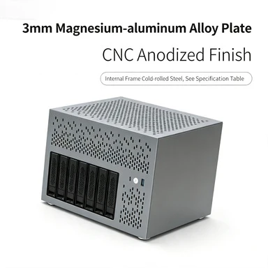 8‑Bay NAS Chassis 3mm Aluminum Plate ATX Motherboard Home Use Storage Server Computer Case