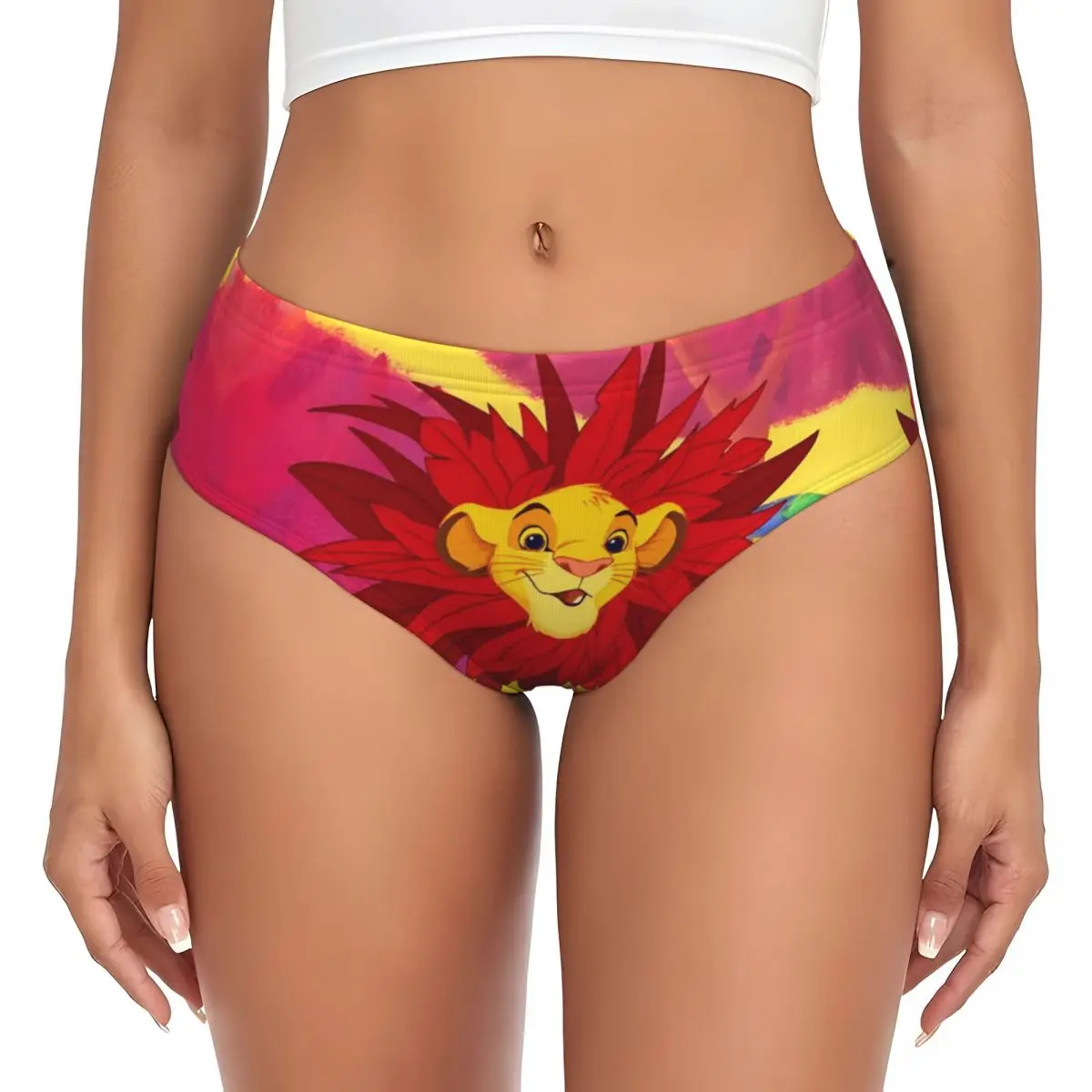 Bragas breves personalizadas de dibujos animados de película King Lion Hakuna Matata, ropa interior de Manga elástica cómoda para mujer