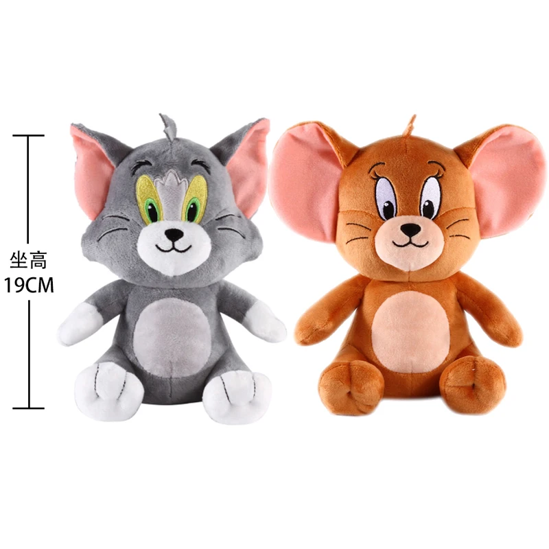 Anime Tom And Jerry Plush Toy Cartoon Movie Figures Cat Mouse Cute Plushies Stuffed Animal Doll Toys For Kids Gift Free Shipping