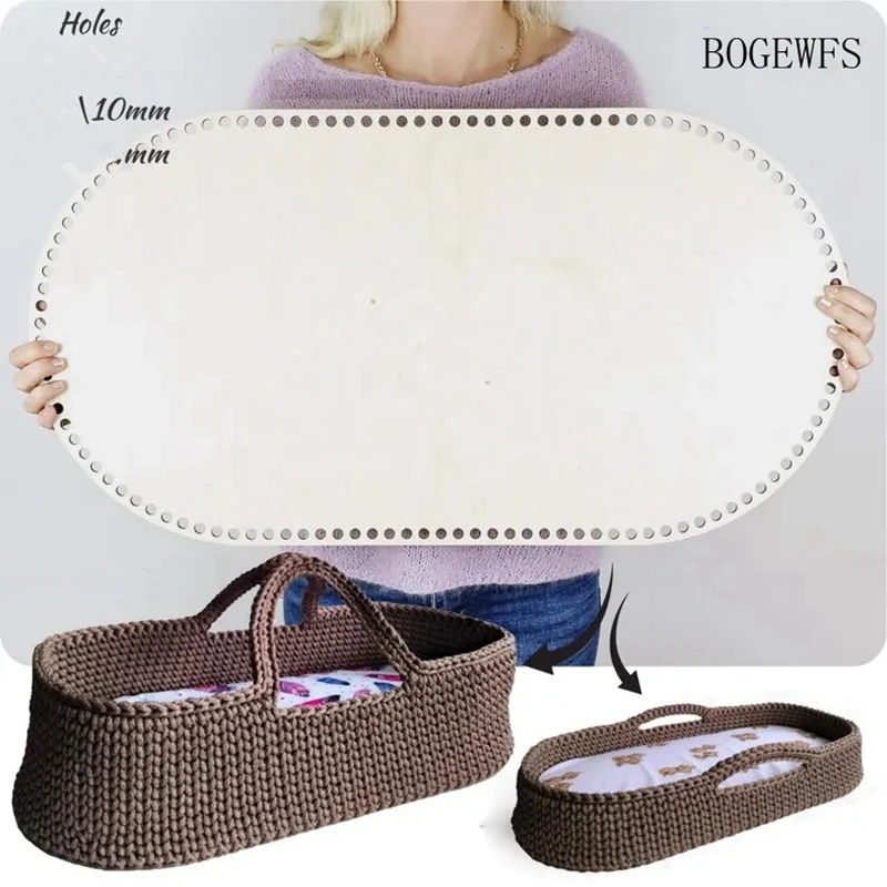 

1 шт., овальная основа для корзины Moses, 40x70 см, 5 мм, дно корзины для вязания крючком из фанеры, деревянное ремесленное экологически чистое основание из фанеры для вязания крючком