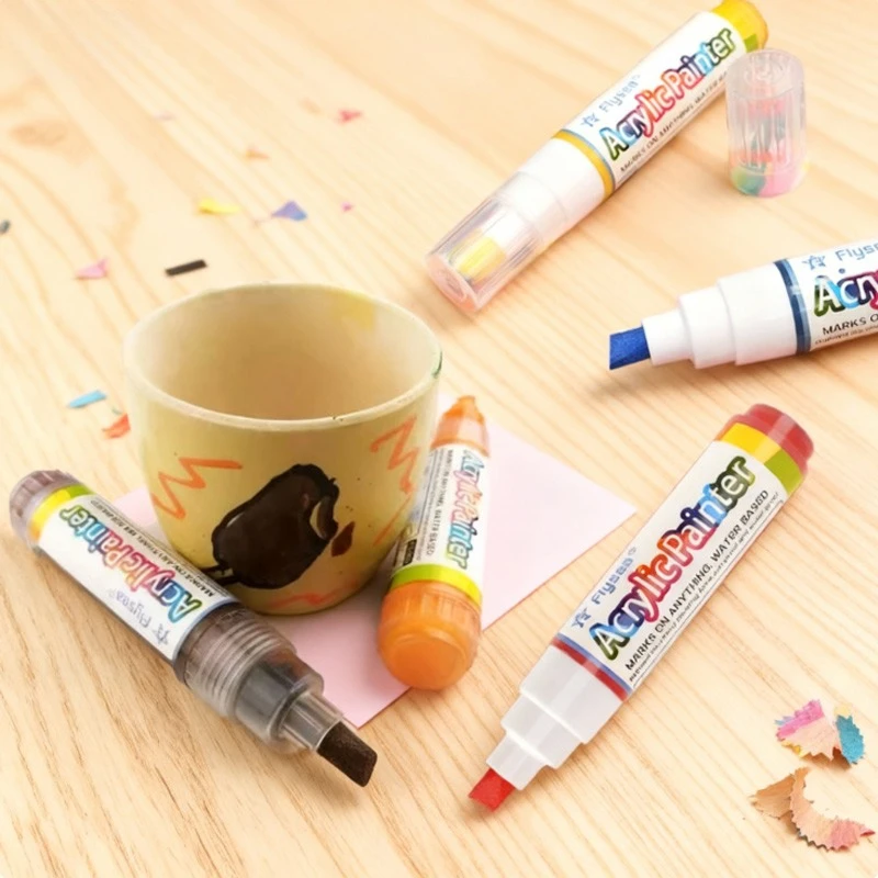 

Акриловый маркер, быстросохнущий, водонепроницаемый, ширина ручки 8,5 мм для камня, холста, стекла, металла, живописи, граффити, DIY, создание