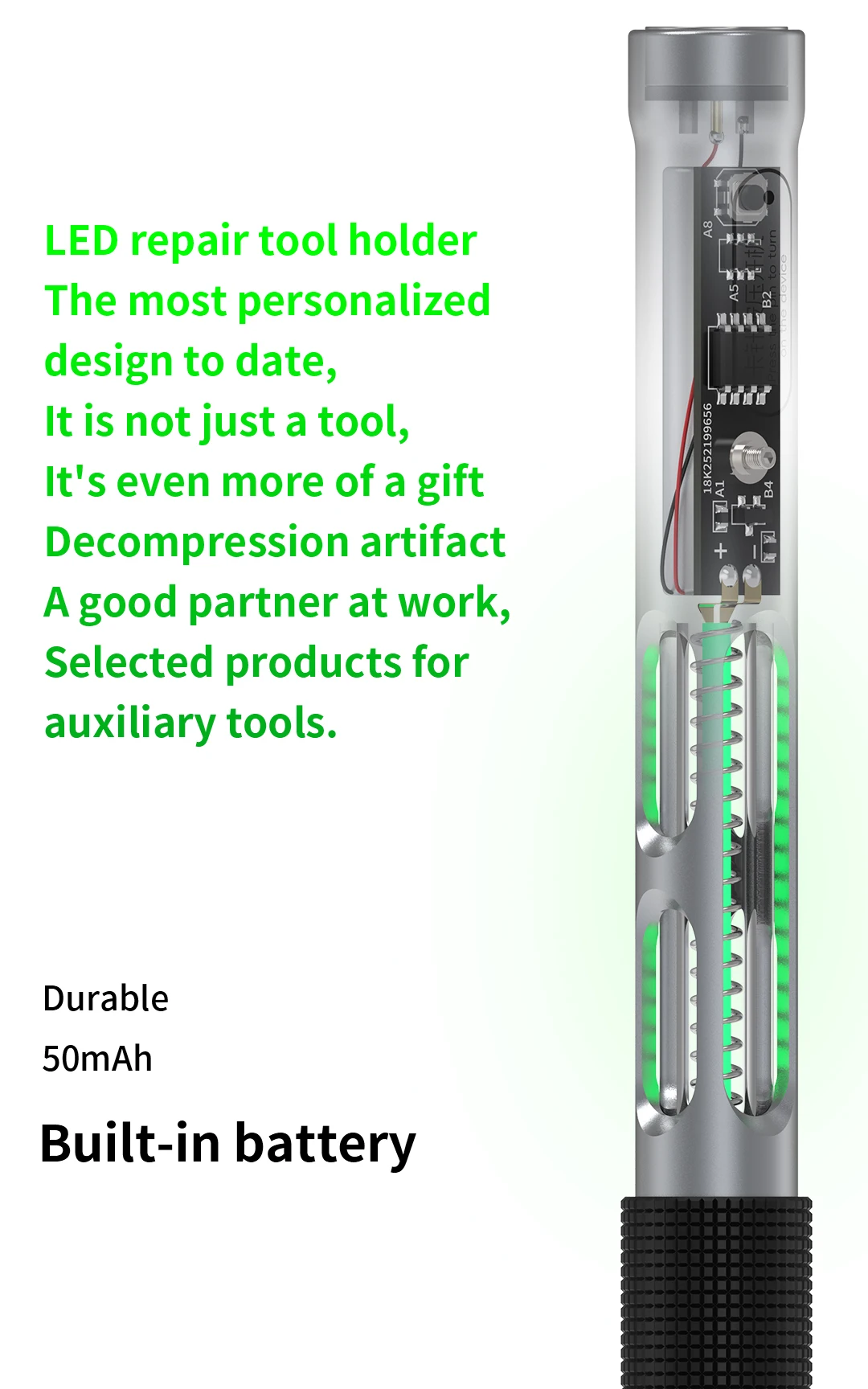 ميكانيكي سورين واحد LED إصلاح سكين سبائك الألومنيوم مع مستشعر الاهتزاز ضوء التنفس للهاتف PCB أداة إصلاح اللوحة الأم