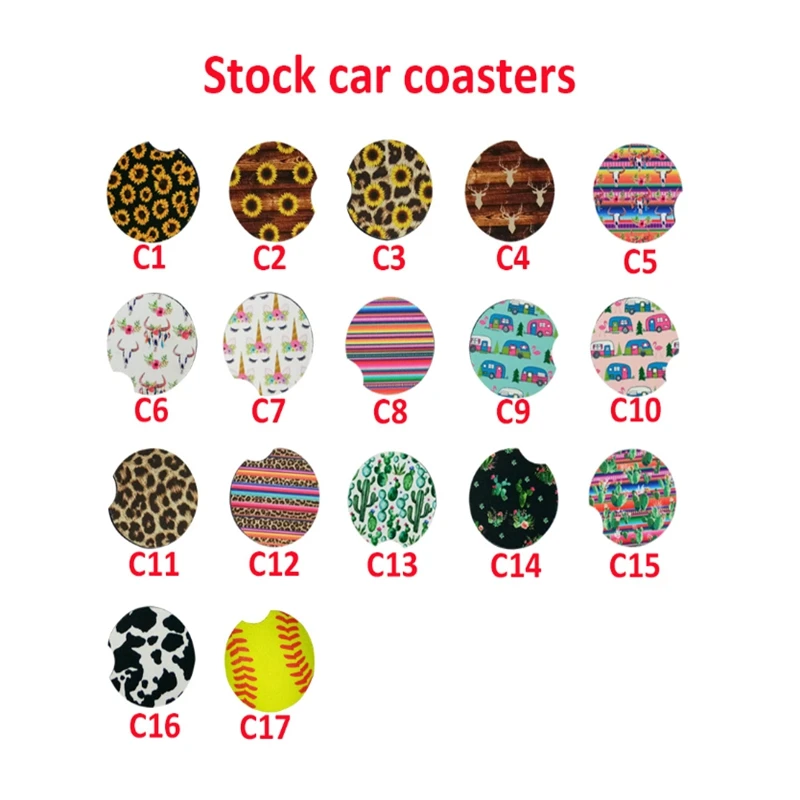 30pcs Car Cup Holder Coaster Neoprene Car Coasters Mug Coaster Car Drink Cup Mat for Home Decor Accessories