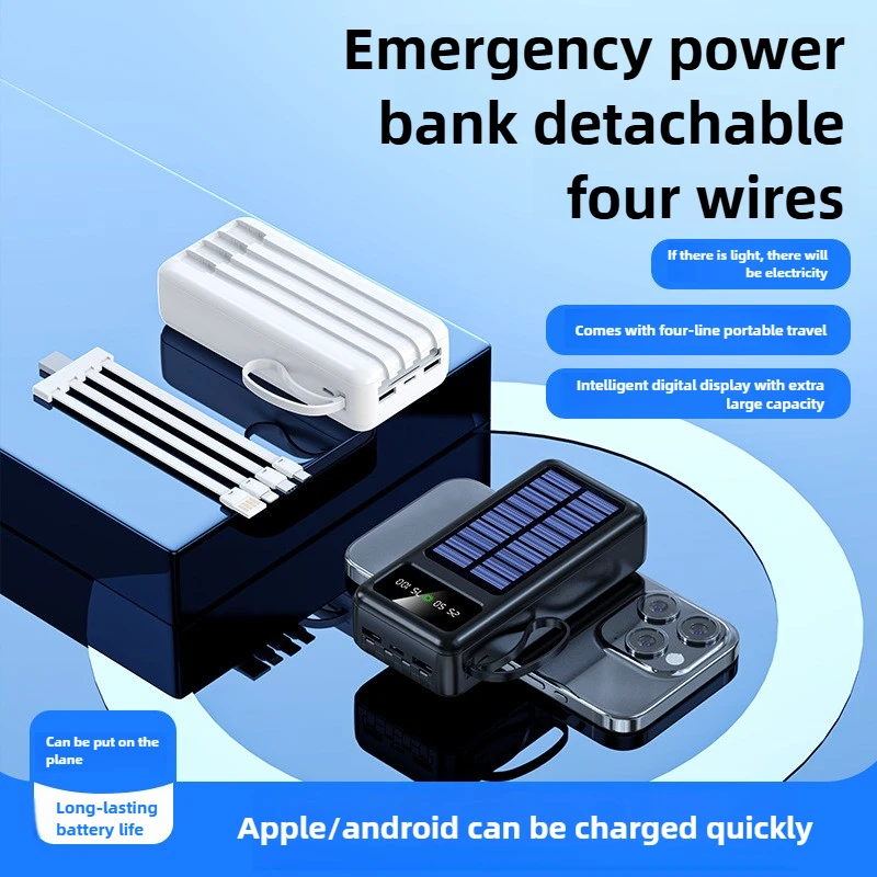 

Solar Power Bank Portable Charging Poverbank External Battery Charger Strong Light LDE Light