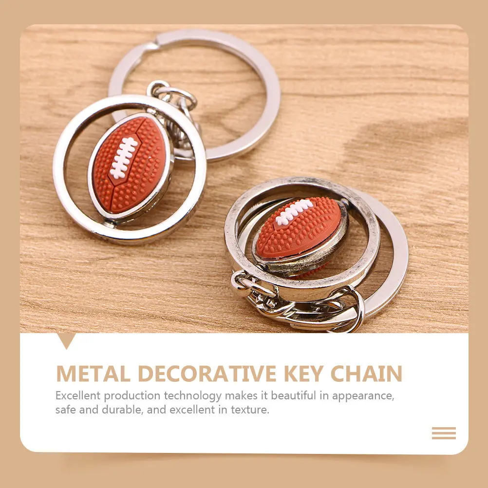 

4 шт. брелоков для ключей в стиле регби, металлические, с вращающимся шаром, высокое качество, изысканное исполнение, стильный брелок для ключей и сумок