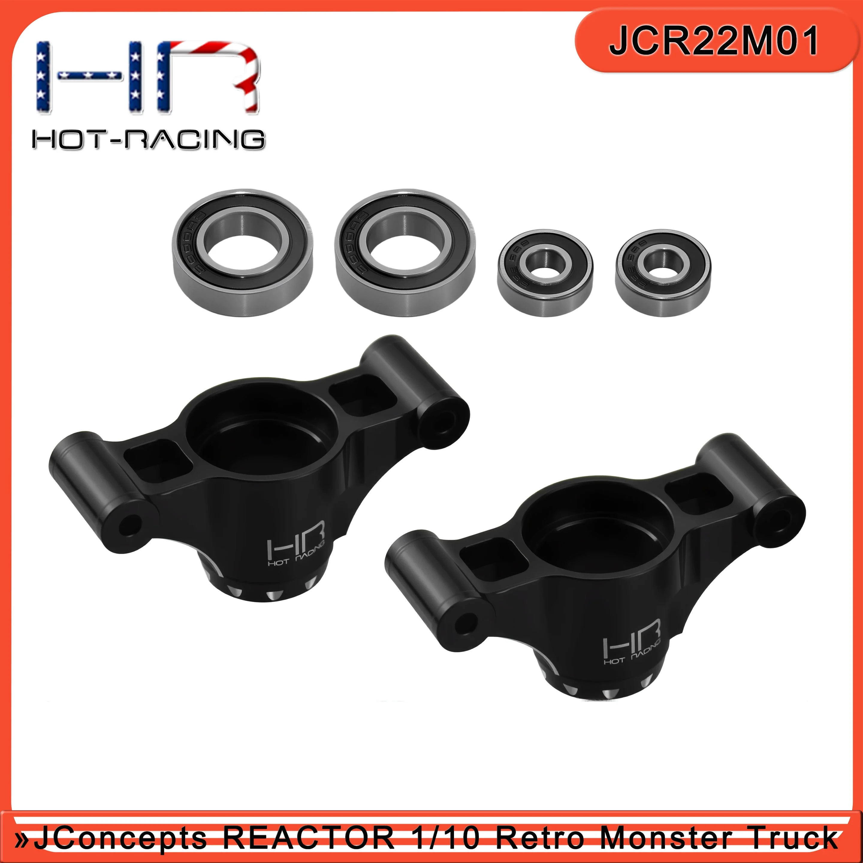 Hot Racing JConcepts Reactor Aluminum Oversized Bearing Front & Rear Steering Cups
