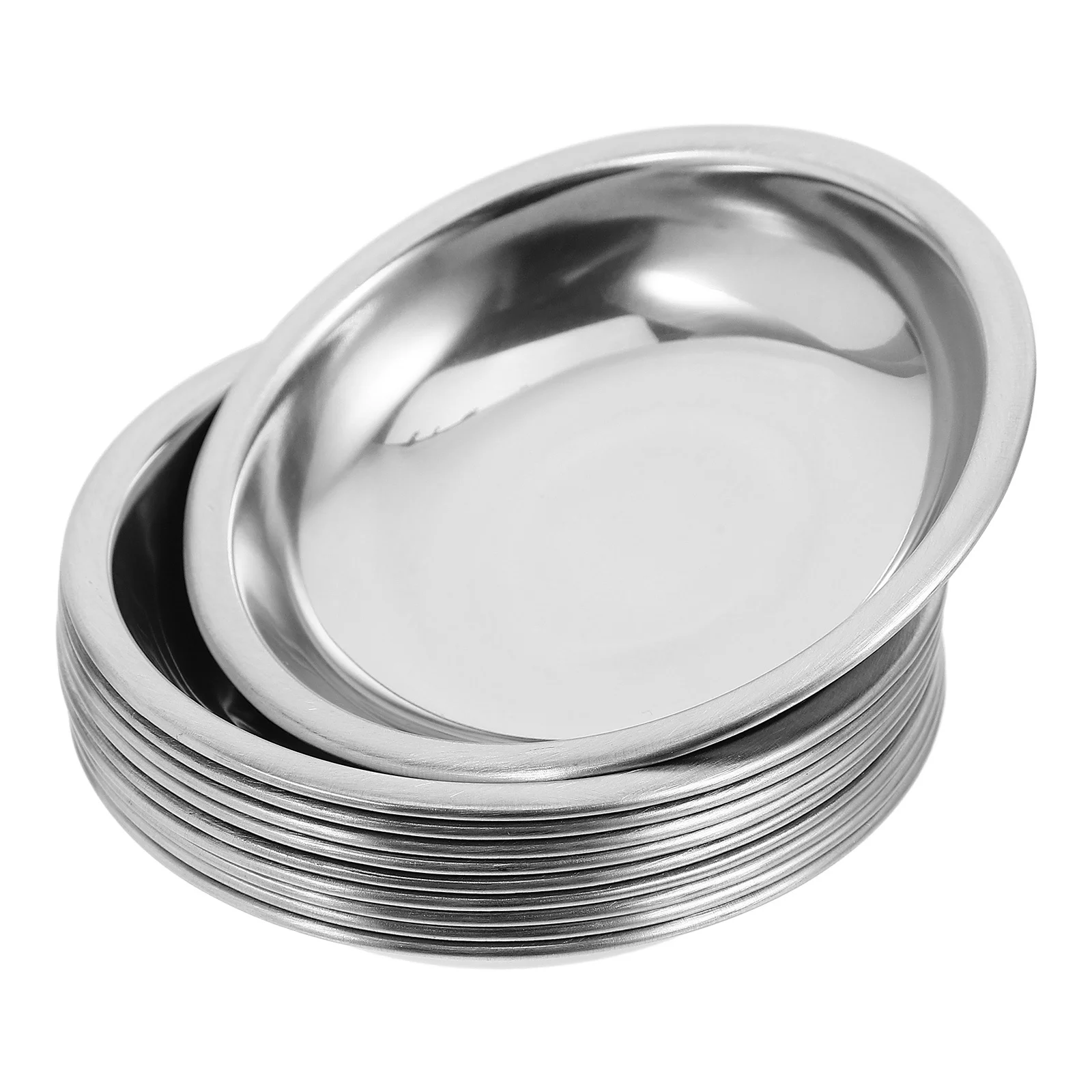 

10 pcs Stainless Steel Mini Bowls 5Cm Condiment Dishes For Sauce Soy Seasoning Small Metal Plates Kitchen Restaurant Sushi