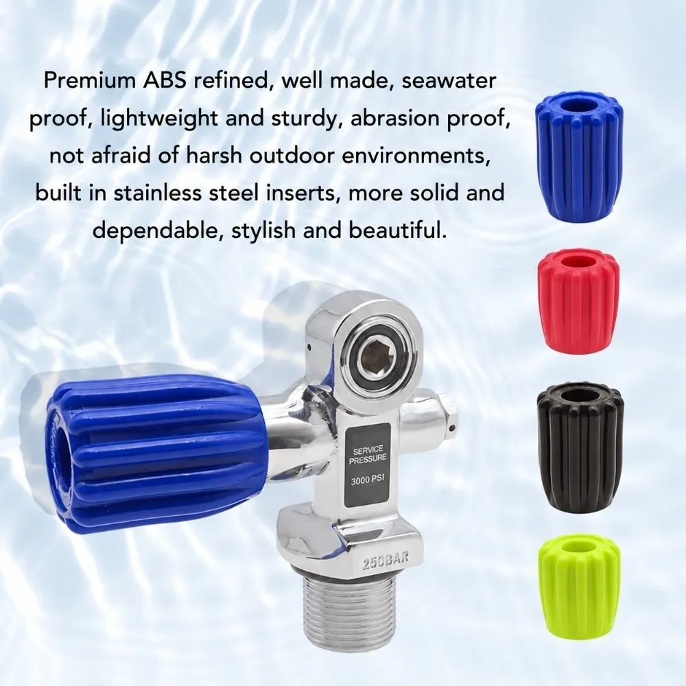 Durable Short Diving Tank Valve Knob ABS Stainless Steel Easy Grip Valve Knob Attachment Tank Valve Knob Underwater Use