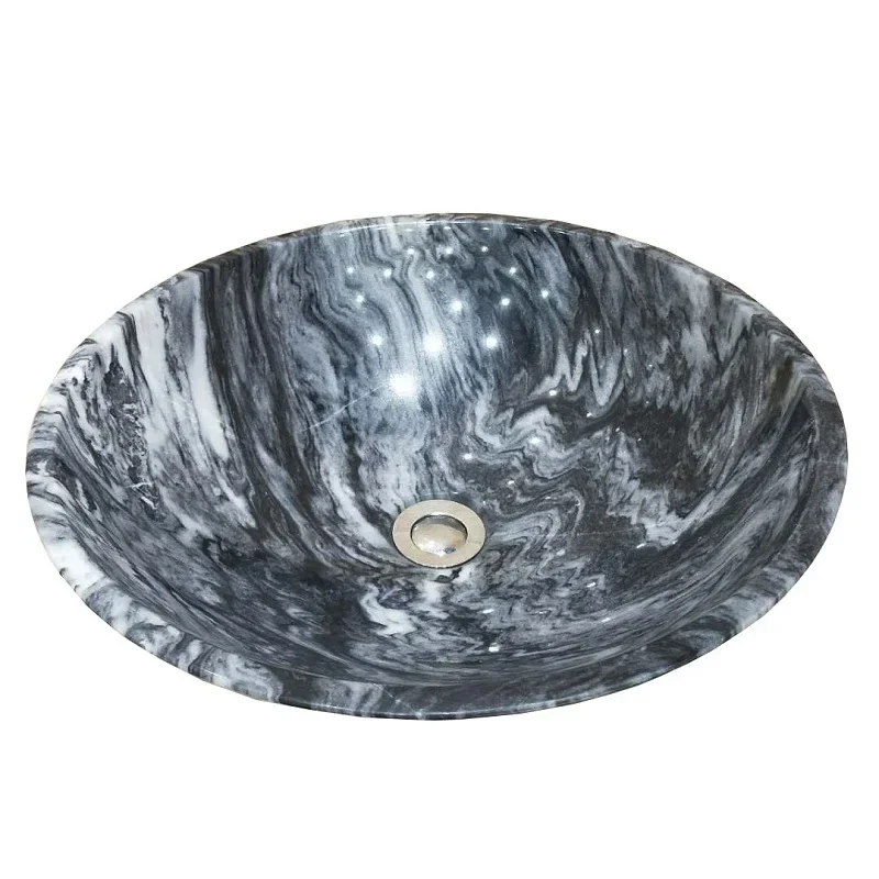 Marble basalt retro Leide marble marble abalone grey circular basin creative art bathroom wash basin