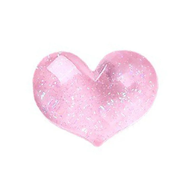 10pcs Kawaii Glitter Resin Mini Heart Diy Jewelry Accessories Flatback Charm Figurine Cabochon Miniature Planar Embellishments