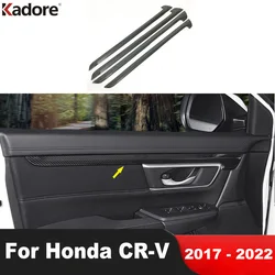 Car Inner Door Armrest Handle Panel Cover Trim For Honda CRV CR-V 2017-2019 2020 2021 2022 Carbon Fiber Interior Accessories