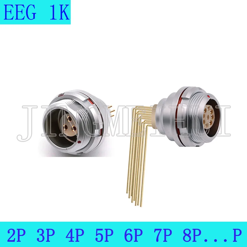 EEG 1K 2 3 4 5 6 7 8 10 12 14 16Pin PC Board Waterproof Aviation Metal Fast Connector Push-pull Self-locking Female Socket