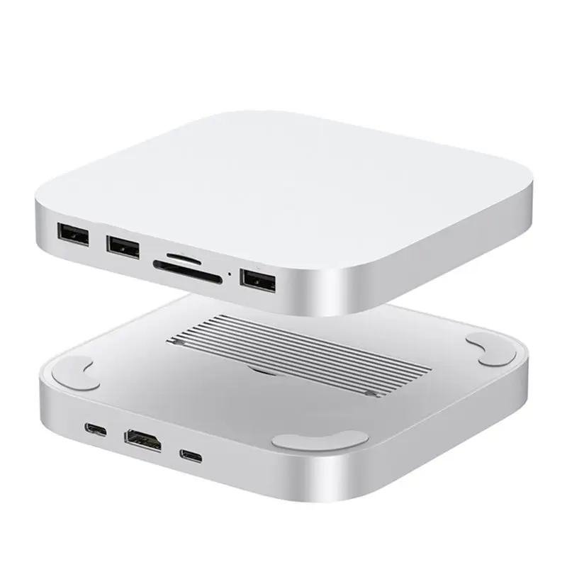 For Mac Mini USB C Hub With M.2 SSD Enclosure For Mac Mini / Pro Stand Type-C Dock Station USB3.2 SD/TF4.0-Hot