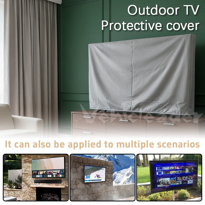 Silver Weather and Dust Proof Outdoor TV Cover Beige 85 