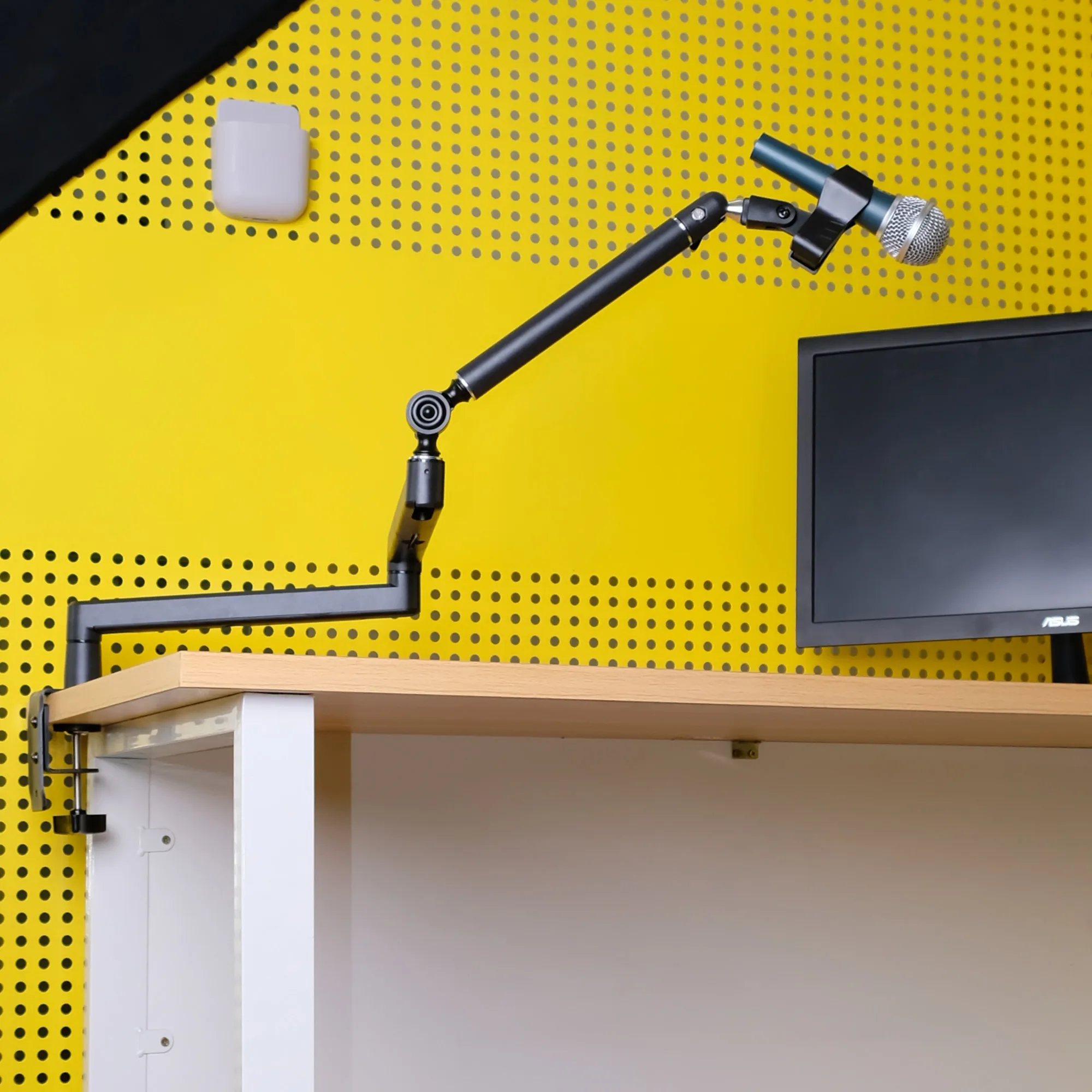 TOPFREE MB88 Heavy Duty Aluminum Mic Scissor Arm 2-in-1 360 Rotatable Shock Mount Studio Stand