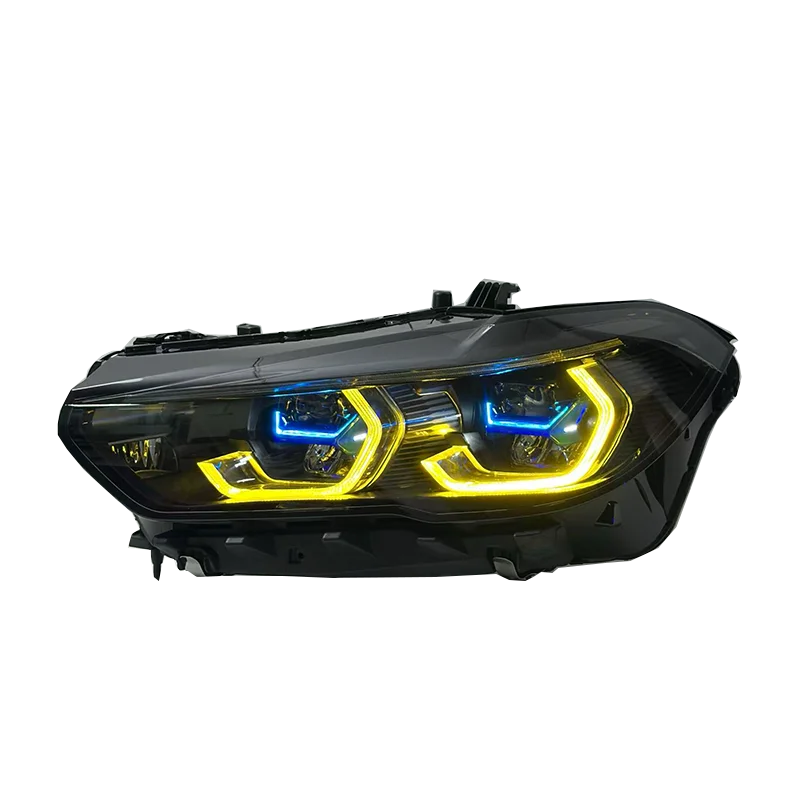 Car Led Headlamps for BMW X5 G05 G18 2019-2022 New Dual Color LED DRL Style Play & Plug Black Shadow Lighting Headlight