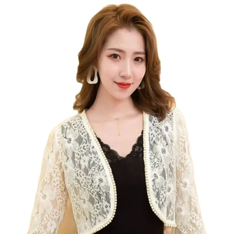 Pearls Lace Women Bolero Wedding Shawl Bridal Bolero Jackets for Party Dress Cape Top Up Coat Bride Wraps And Shrugs Marriage