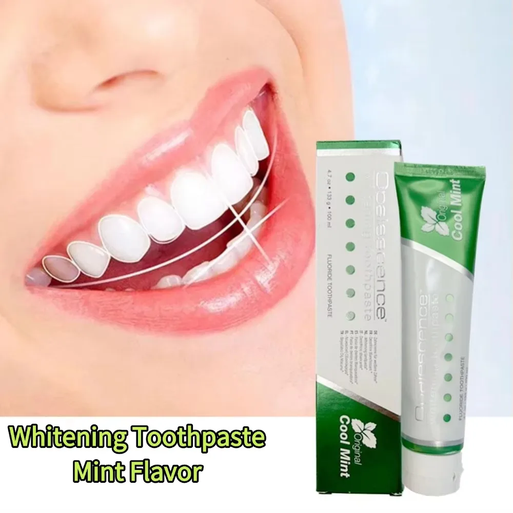 Pasta de dientes blanqueadora de 100ml, elimina eficazmente las manchas, previene la regeneración de la placa, aliento fresco duradero, sabor a menta, cuidado bucal