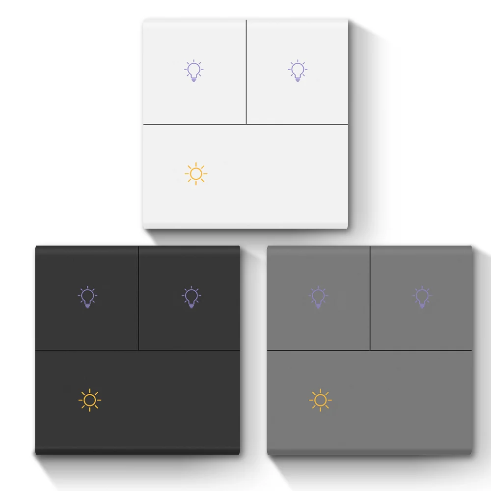 

Золотой безопасный умный дом Zigbee 8 Gangs Умный настенный выключатель света с нейтралью 4 реле 4 кнопки сцены