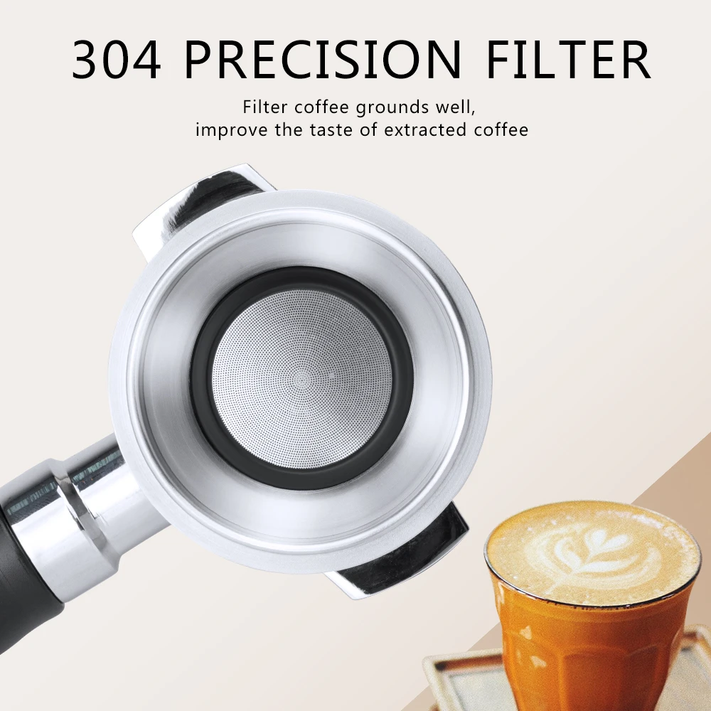 Delonghi 51MM 2 telinga saringan Portafilter tanpa dasar kopi saringan baja tahan karat keranjang penyaring kopi Aksesori cincin dosis magnetik