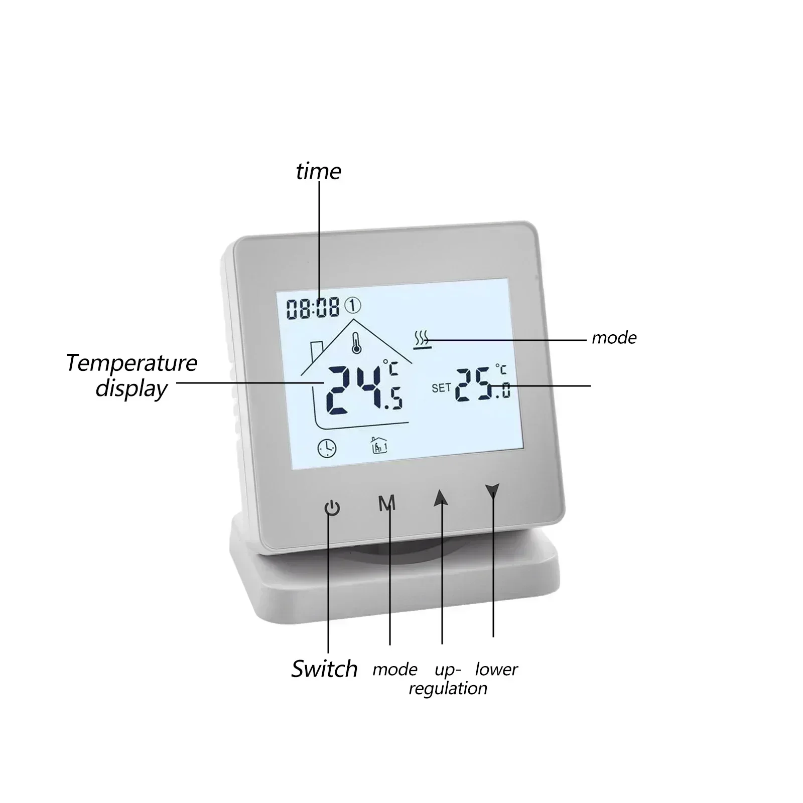 Smart WIFI Wireless Thermostat Water Heating Wall-Mounted Boiler Thermostat Temperature Controller Receiver White