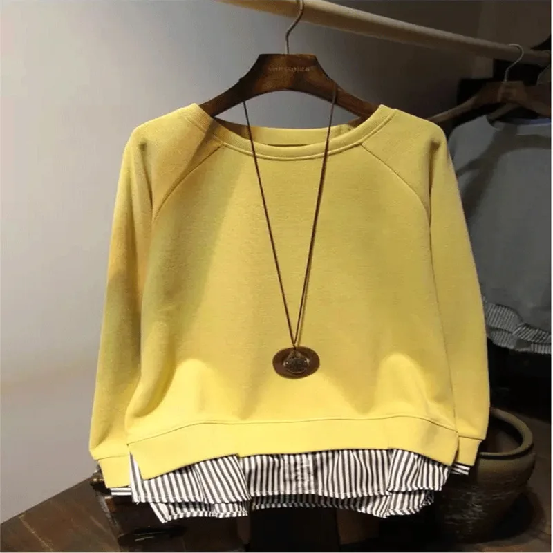 Spring and autumn new loose Korean version of everything long round neck long sleeve bottom coat female thin