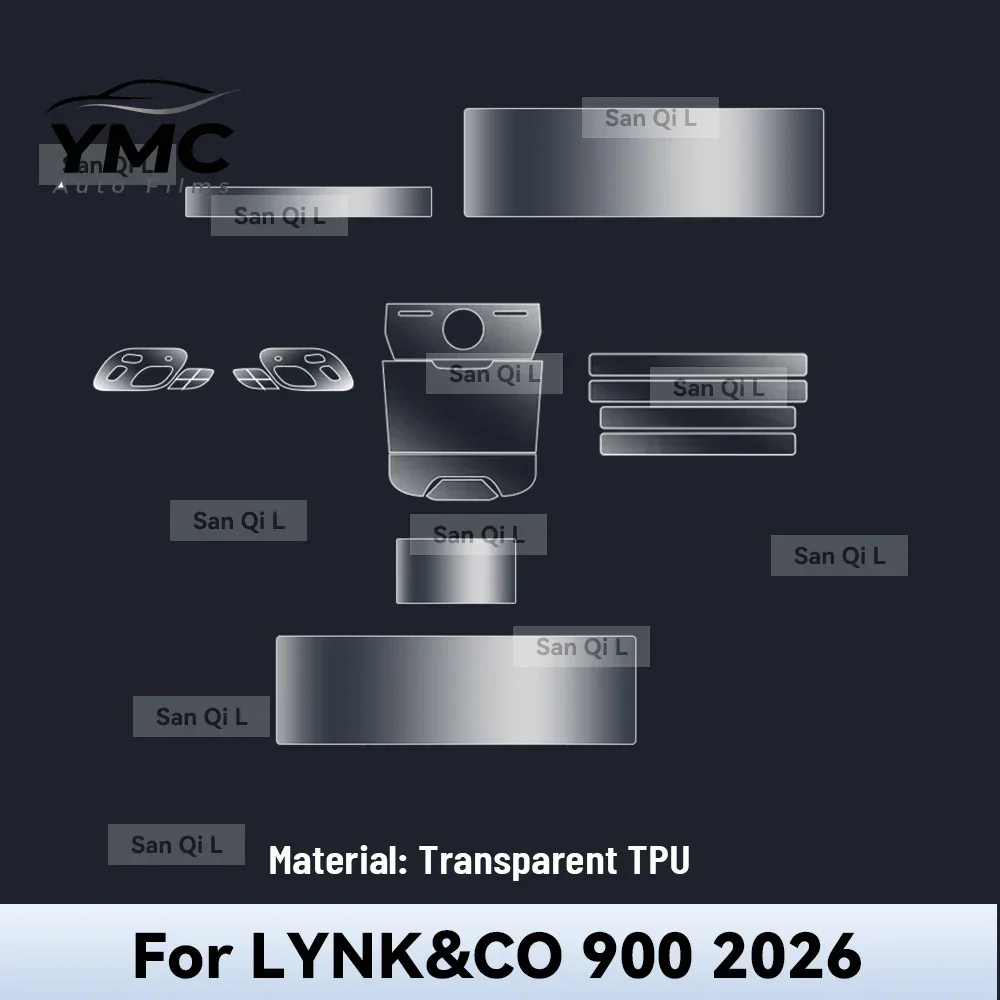YMC Protective Interior Film Anti-scratch for LYNK & CO 900 2026 Car TPU Center Console Screen Accessories