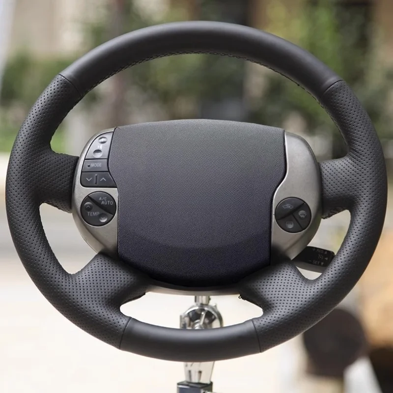 

Black Hand-Stitched Artificial Leather Steering Wheel Cover For Toyota Prius 20(XW20) 2004 2005 2006 2007- 2009 Car Accessories