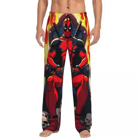 Anpassade Deadpool-pyjamasbyxor för män, övermänskliga sovkläder, lounge-sovbyxor med stretch och fickor 12 best sales deadpool-byxor - №9