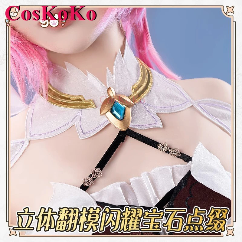 CosKoKo Elysia Cosplay Game Honkai Impact 3 Costume Pure Love Sweet Elegant Formal Dress Halloween Party Role Play Clothing S-XL