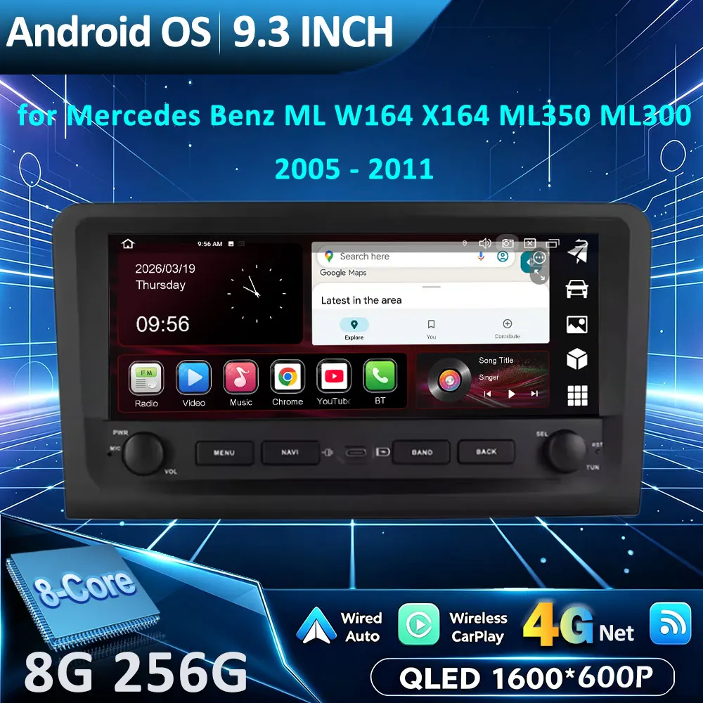 For Mercedes Benz ML W164 X164 ML350 ML300 GL500 ML320 ML280 GL350 2005 - 2011 Touch Screen Car Radio GPS Carplay Android Auto