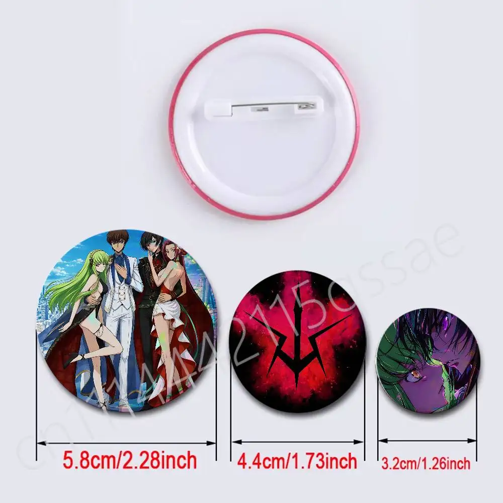 FOR Code Geass Lelouch Badges Button Round Creative Pin Brooch Badge Bag Decor Accessories Fans Collect Friends Gifts