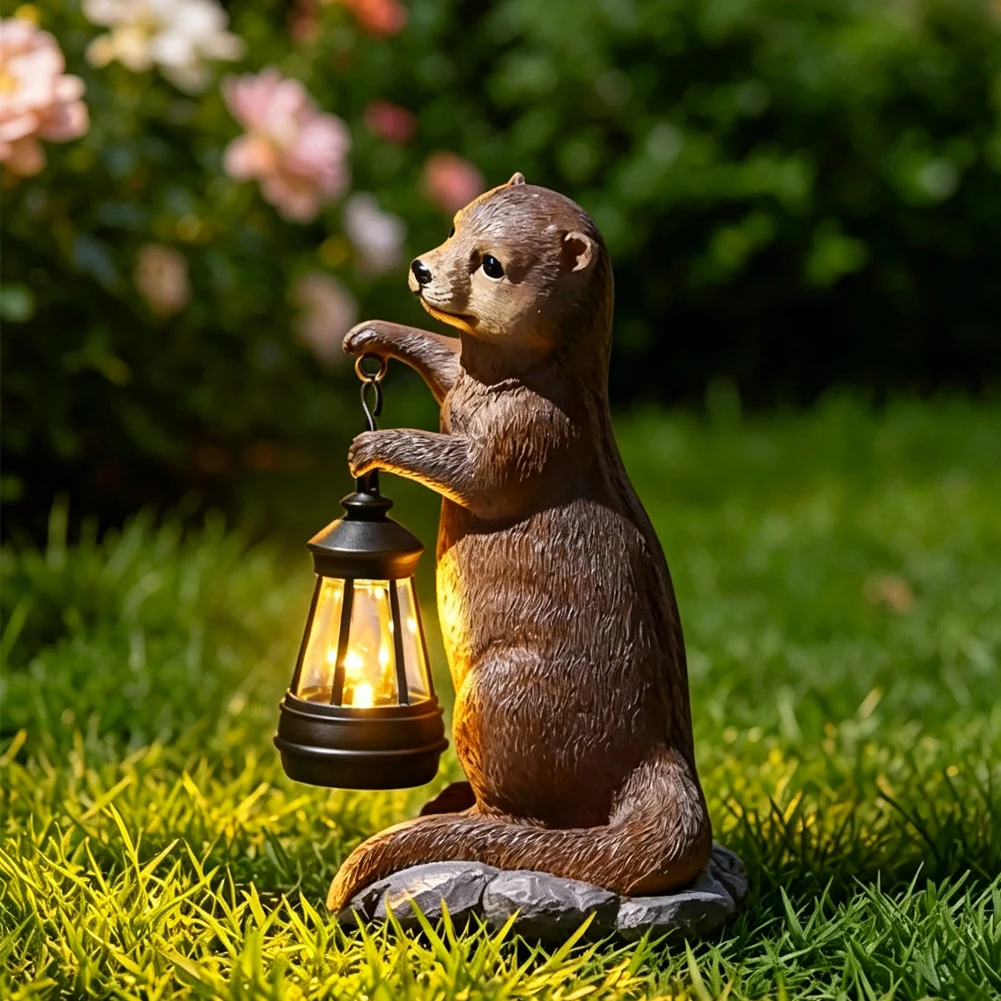 Led Solar Decoration Otter Lantern Solar Otter Lantern Solar Powered Lighting Smart Light Sensor 6-12 Hours Runtime