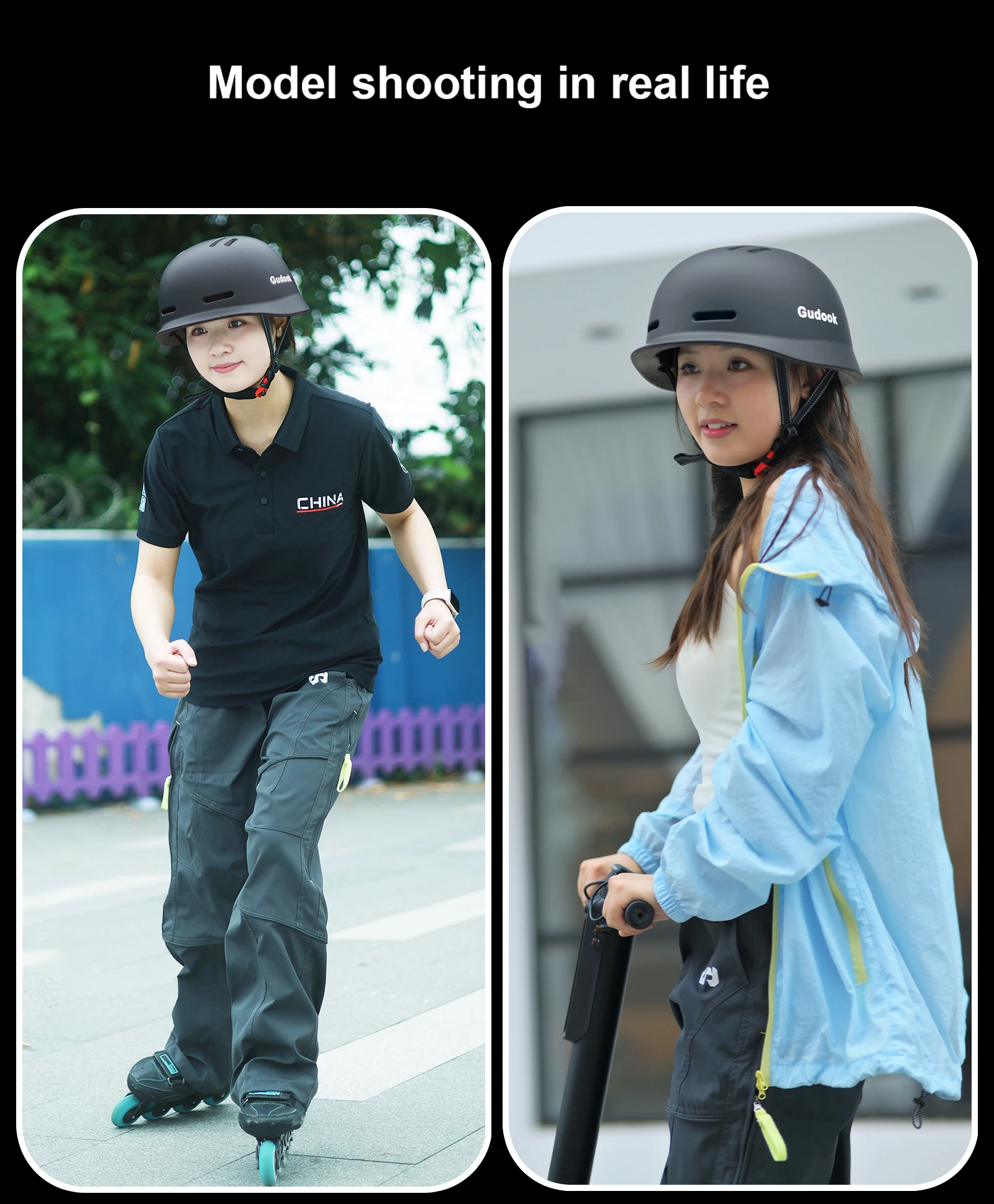 GUDOOK Fahrradhelm für Erwachsene, für Männer und Frauen – vielseitiger Schutz für verschiedene Sportarten, Retro-Fahrradhelm für BMX, Skateboarden, Roller und Inlineskaten. – Detail 11