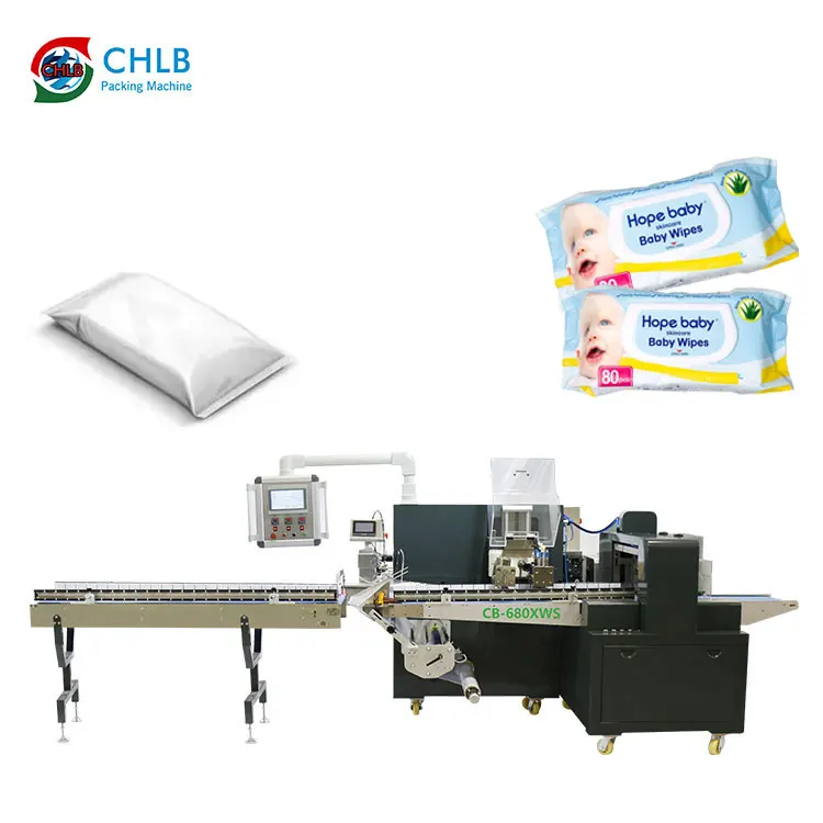 Automatic Horizontal Packing Machine Napkin Tissue Facial Wet Pocket Wet Wipes Paper Pillow Packaging Machine