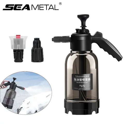 SEAMETAL โฟมล้างรถ Sprayer 2L ปั๊มมือนิวเมติก Foam Cannon โฟมหิมะสเปรย์ล้างรถขวดสําหรับรถบ้านเครื่องมือทําความสะอาด