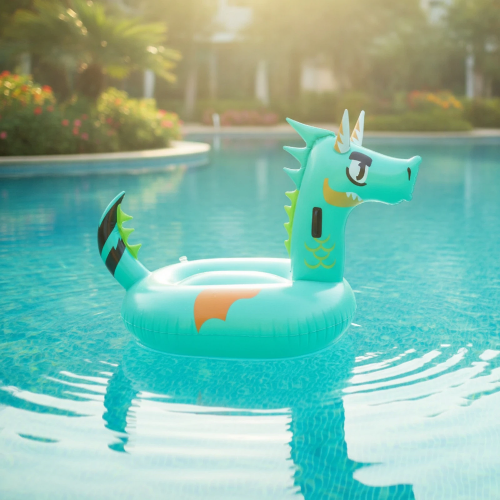Inflatable Dragon Pool Pool Lounger with Handles Unique Rideable Dragon Pool Lounger Inflatable Rideable Heavy-Duty for Children