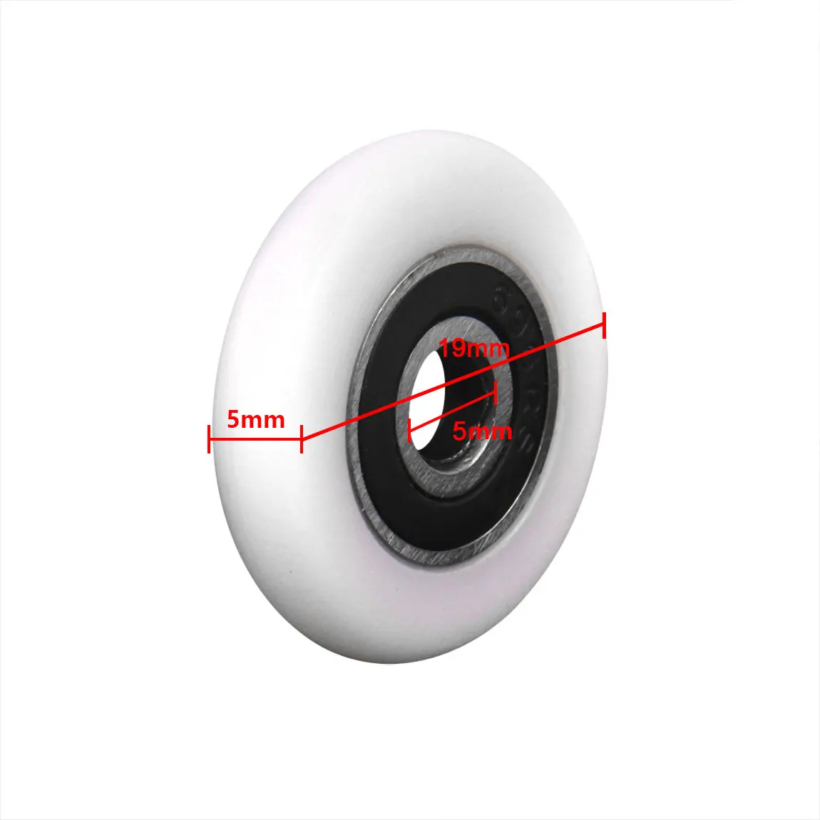 Substituição do rolo de rolamento para porta do banheiro, acessórios para chuveiro e chuveiro, rolo abs para porta do banheiro, 19/23/25/27mm, 8pcs