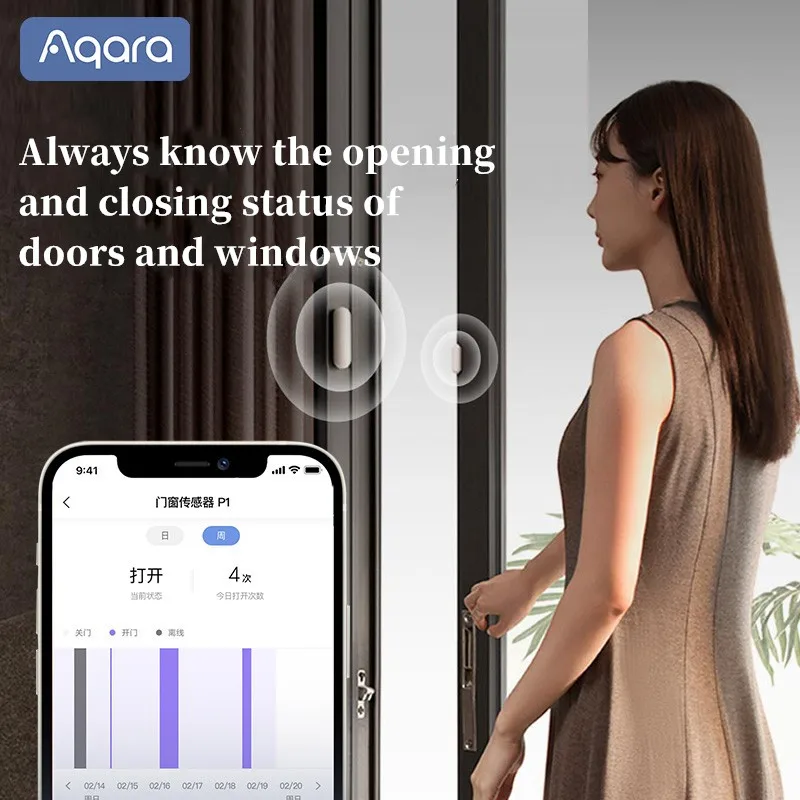 Newest Aqara P1 Door Window Sensor Zigbee 3.0 Smart Home Function Mini Sensor Remote Control Alarm Security Work With Homekit